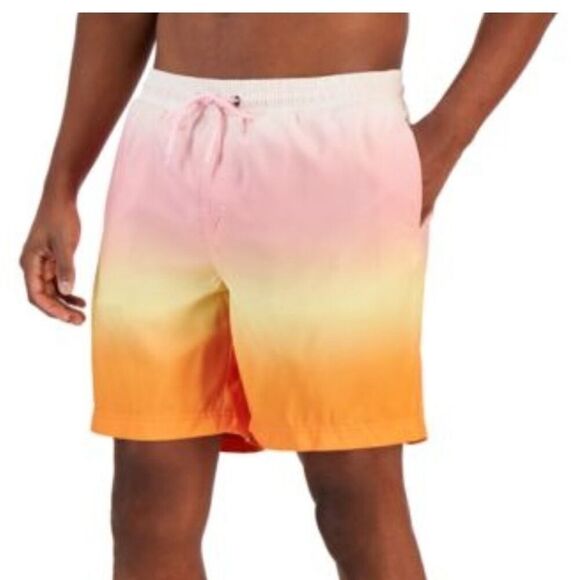 Club Room Mens Kenji Ombre Swim Trunks Pink Combo XXL, men’s short - Picture 3 of 9